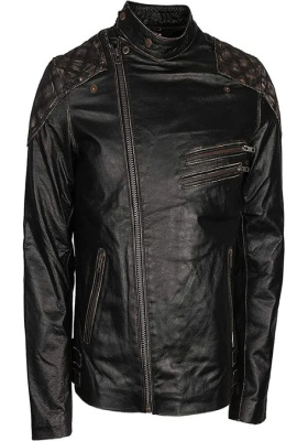 Skull and Bones Cow Rybuf Leather Jacket For Mens